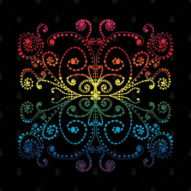 Black With Pride Flag Swirls and Dots Doodle Graphic Design by PurposelyDesigned