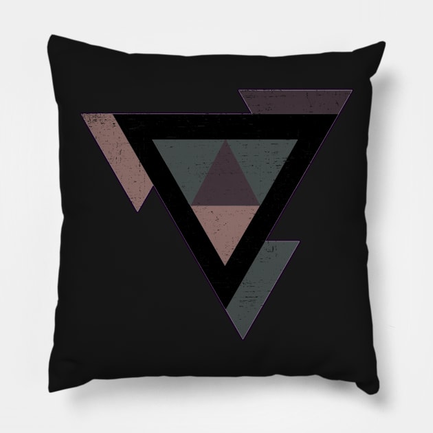 Triangle With Earth Tones Pillow by ddtk