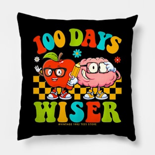 Happy 100Th Day Of School Retro Teachers Kids 100 Days Pillow