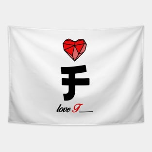 Initial love letter F for valentine Tapestry