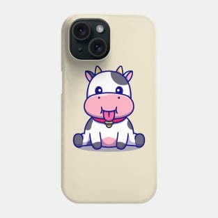 Cute Baby Cow Sitting Cartoon Phone Case