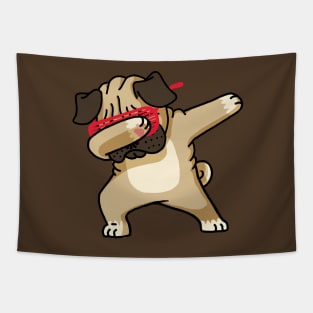 Dabbing Pug Funny Shirt Hip Hop Dabbin Tapestry