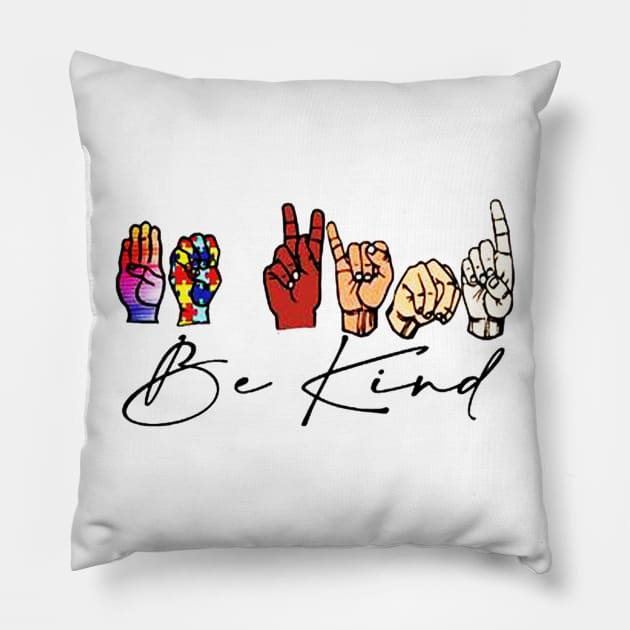 Be Kind Sign Language Pillow by dgimstudio44