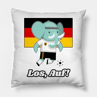⚽ German Flag, Cute Elephant, "Los, Auf!" Germany Football Pillow