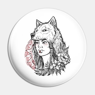 Wolf huntress Pin