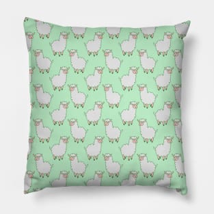 White Alpaca Pattern Pillow