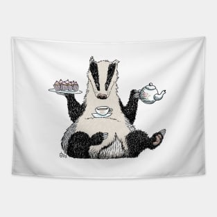 Badger Tea and Cake Tapestry