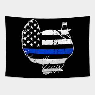 Thin Blue Line Turkey Thanksgiving Tapestry