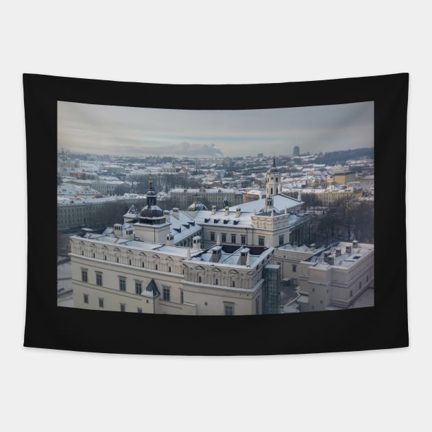 Vilnius old town cityscape Tapestry by lena-maximova