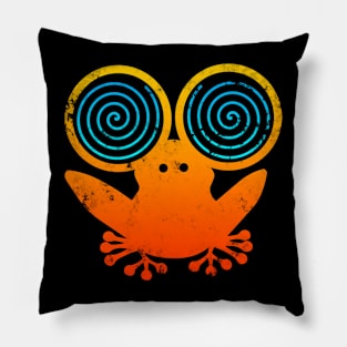 Hypnotic Abstract Frog - Orange Pillow