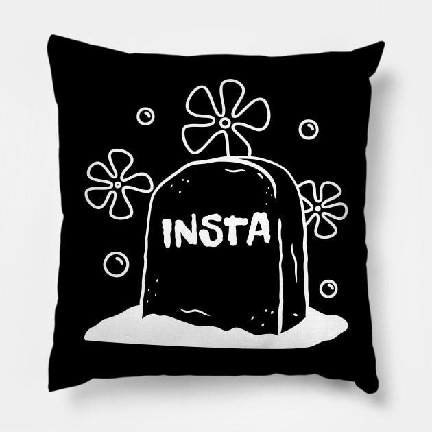 R.I.P. Insta Gravestone Illustration Pillow by Soulphur Media