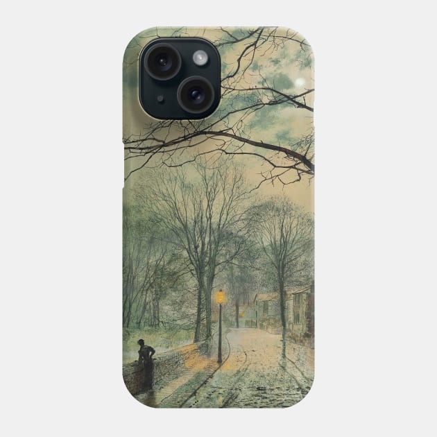 A Moonlit Stroll, Bonchurch, Isle of Wight by John Atkinson Grimshaw Phone Case by Classic Art Stall