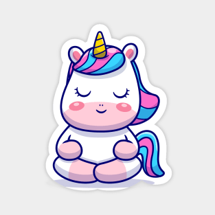 Cute Unicorn Meditation Magnet