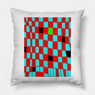 Funky check red n blue Pillow