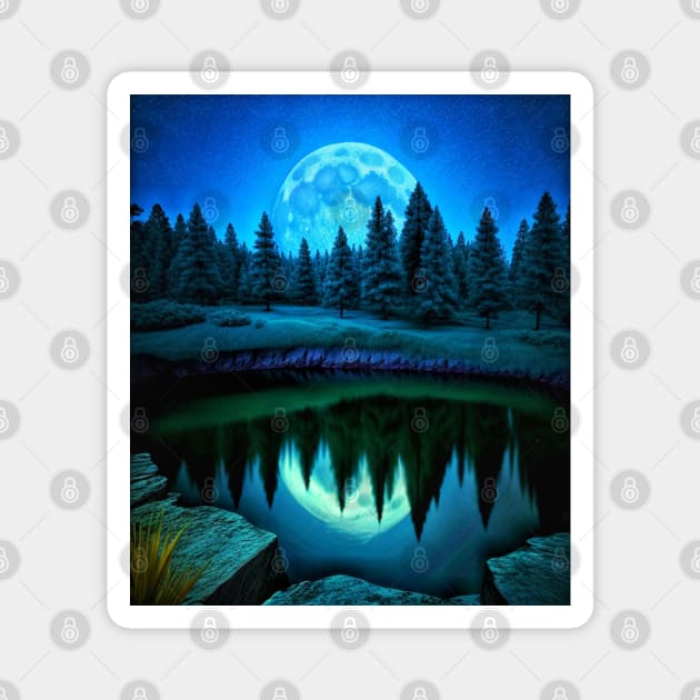 Blue Moon View Magnet by Izhan's Fashion wear