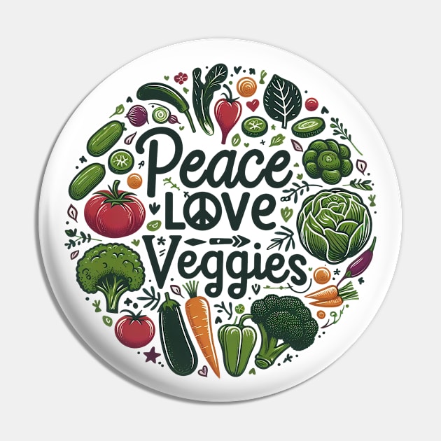 Funny Vegetarian Men Women Cool Veggie Pin by cyryley