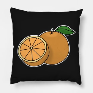 Orange hand drawn fruits summer Pillow