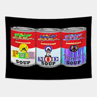 punk,mod,psychodelic  Pop Art Soup Tapestry