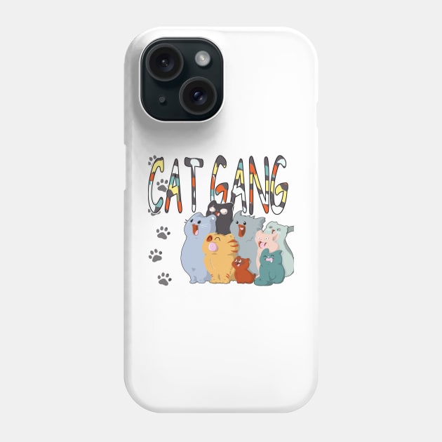 cat gang Phone Case by Tea Master 