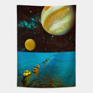 Infinite Sea - Space Collage, Retro Futurism, Sci-Fi Tapestry