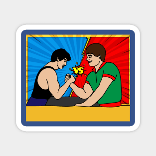 Funny Colorful Arm Wrestling Magnet