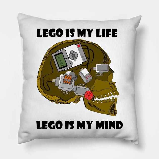 Lego mind-text version Pillow by merkuret