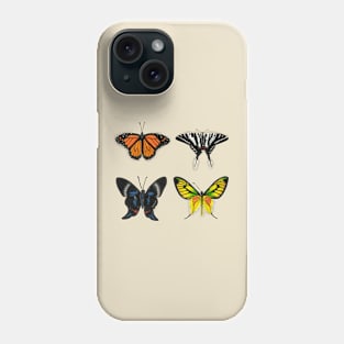 Four Butterfly Species Illustration Phone Case