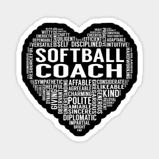 Softball Coach Heart Magnet