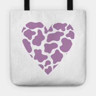 Cow Print Purple Heart Design Tote