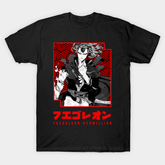 Fuegoleon Vermillion Black Clover Manga Panel Design Fuegoleon Vermillion T Shirt Teepublic He was able to withstand a gravitational singularity wrecking havoc throughout the area and blew open a mountain. fuegoleon vermillion black clover manga panel design