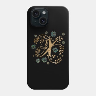 Luxury Golden Calligraphy Monogram with letter X Phone Case