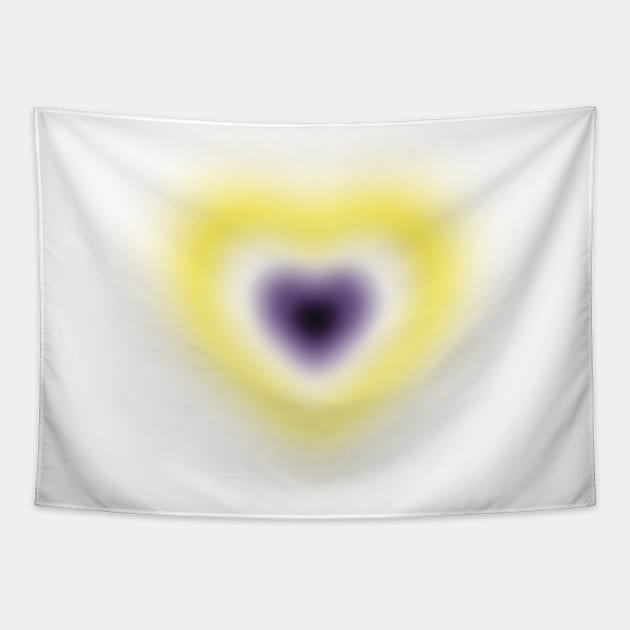 Non binary/Nb blurry heart Tapestry by Flor Volcanica