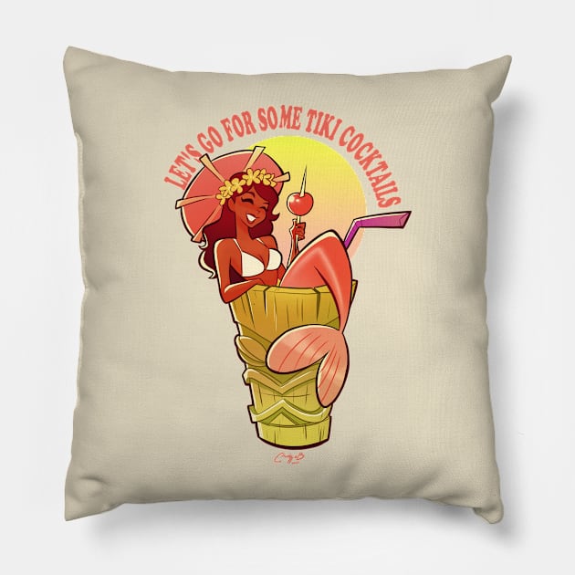 LET'S GO FOR SOME TIKI COCKTAILS Pillow by melivillosa