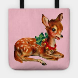 Vintage Christmas Cute Reindeer Tote