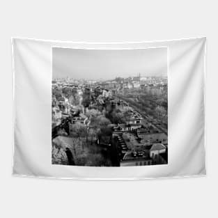 Wintery Budapest Skyline Tapestry