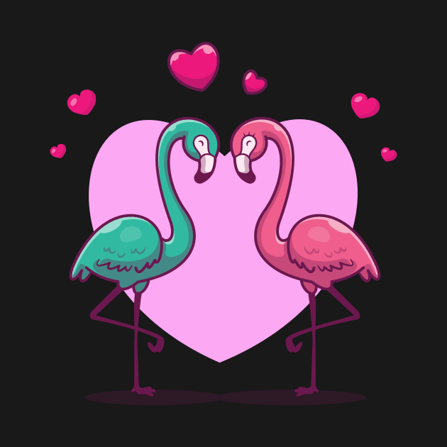 Couple of flamingo cartoon by Catalyst Labs