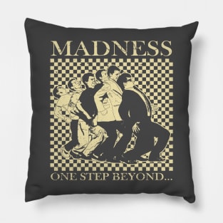 Madness - Retro Checkerboard Cream Pillow