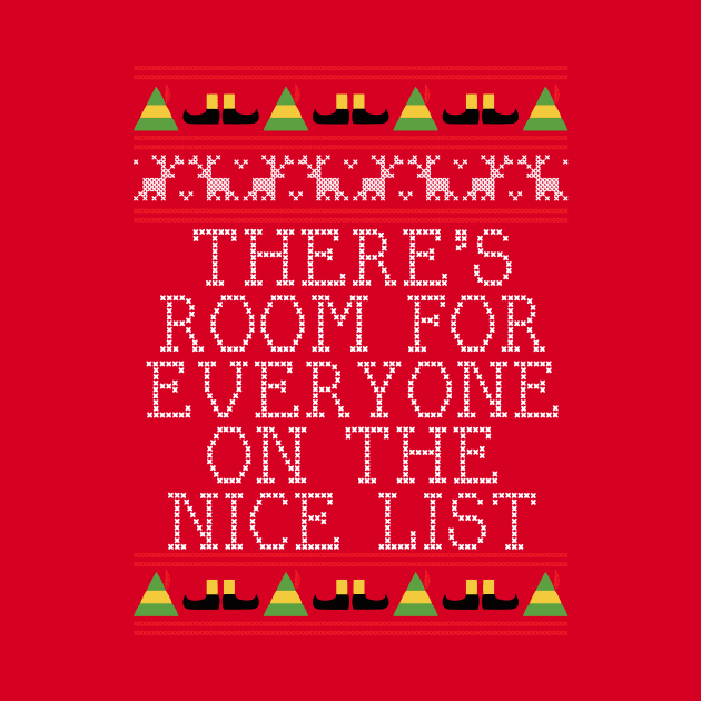 Nice List Elf Quote Christmas Knit by Rebus28