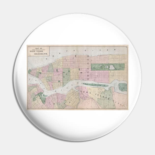 Vintage Map of New York City (1873) Pin by Bravuramedia