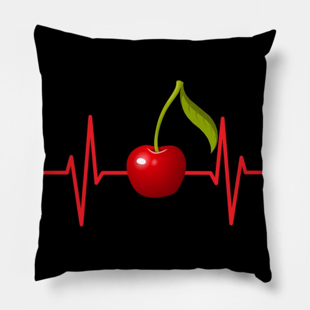 My heart beats for cherries Pillow by MissMorty2