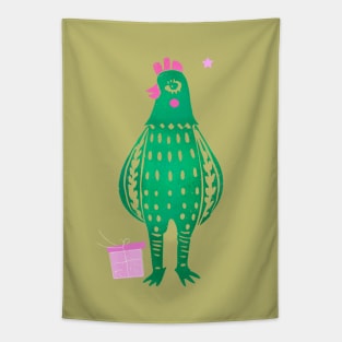 Ugly Christmas Chicken Tapestry