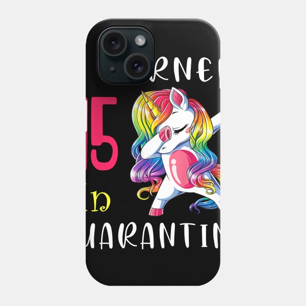 I Turned 15 in quarantine Cute Unicorn Dabbing Phone Case by Superdadlove