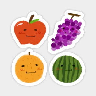 Set of Fruits Doodle Magnet