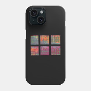 Liminal Space in Orange, Pink, Teal and Purple through 6 windows Phone Case