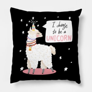 alpaca with unicorn horn Pillow