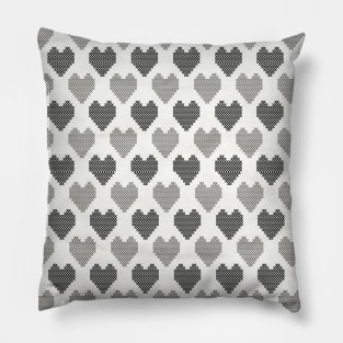 Black and White Neck Gator Black and White Hearts Pattern Pillow