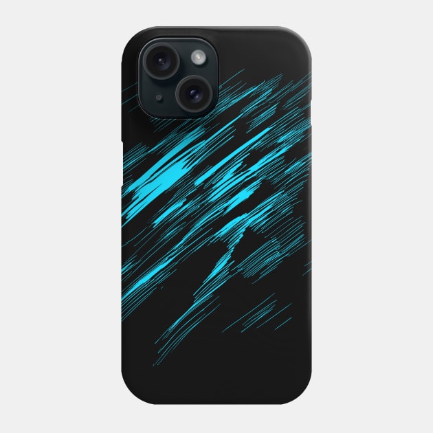 abstract horror lineart (petrol) Phone Case by Nikokosmos