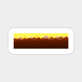 Mountains under yellow sky at sunset / sunrise Magnet