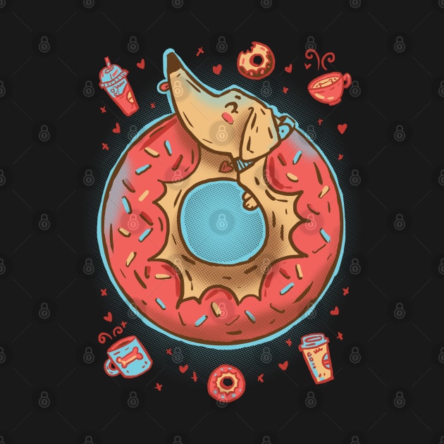 Coffee break dachshund donut by Norse Dog Studio