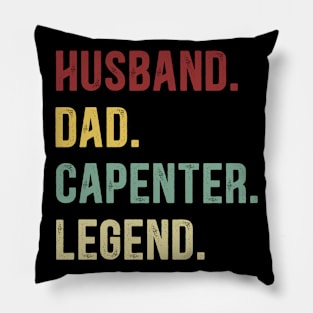 Capenter Funny Vintage Retro Shirt Husband Dad Capenter Legend Pillow